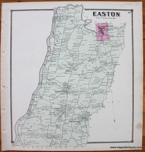 Antique-Map-Town-Towns-Easton-New-Topographical-Atlas-of-Washington-County-New-York-by-Stone-and-Stewart-1866-1860s-1800s-Mid-Late-19th-Century-Maps-of-Antiquity-