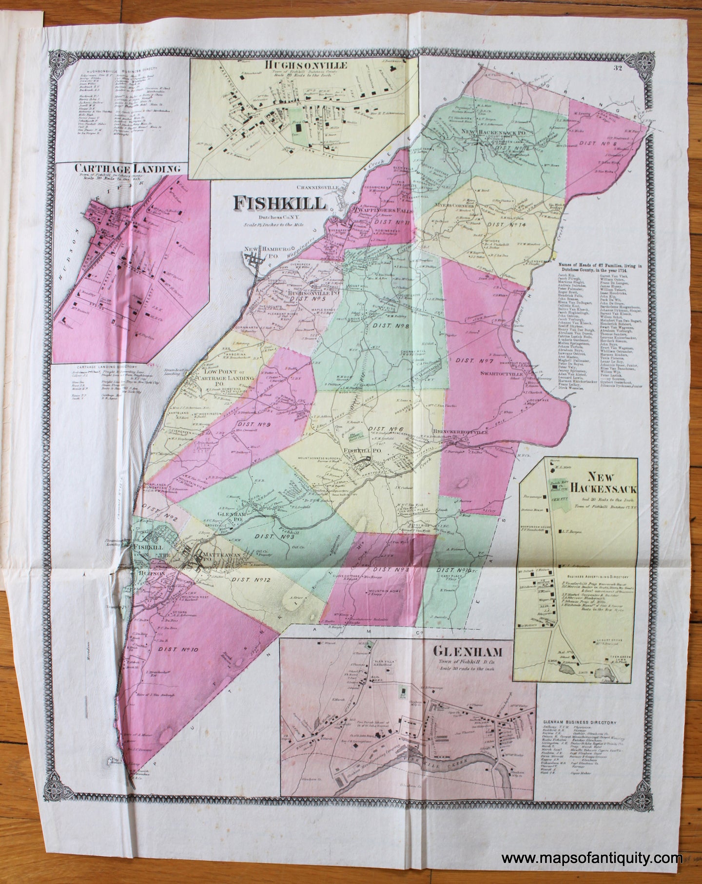 Antique-Map-Fishkill-(NY)-Beers-1867-Maps-Of-Antiquity