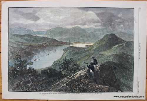 Hand-Colored-Antique-Print-The-Highlands-of-the-Hudson-from-Anthony's-Nose-Looking-North-1878-Harper's-Weekly-1800s-19th-century-Maps-of-Antiquity