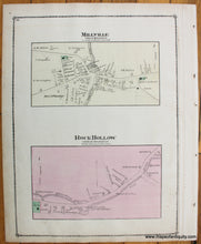 Load image into Gallery viewer, 1876 - Lansingburgh, New York; versos: Brunswick, Millville &amp; Rock Hollow (Brunswick) - Antique Map
