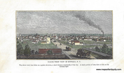 NYO908-Antique-Print-View-North-West-view-Buffalo-NY-New-York-1841-Barber