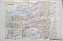 Load image into Gallery viewer, Genuine-Antique-Printed-Color-Comparative-Chart-New-York;-verso:-New-Hampshire-and-Vermont-&amp;-Massachusetts-and-Rhode-Island-United-States--1892-Home-Library-&amp;-Supply-Association-Maps-Of-Antiquity-1800s-19th-century
