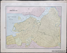 Load image into Gallery viewer, Genuine-Antique-Printed-Color-Comparative-Chart-Map-of-New-York-and-Vicinity;-versos:-Brooklyn-Boston-United-States-New-York-City-1892-Home-Library-&amp;-Supply-Association-Maps-Of-Antiquity-1800s-19th-century
