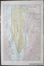 Load image into Gallery viewer, Genuine-Antique-Printed-Color-Comparative-Chart-Map-of-New-York-and-Vicinity;-versos:-Brooklyn-Boston-United-States-New-York-City-1892-Home-Library-&amp;-Supply-Association-Maps-Of-Antiquity-1800s-19th-century

