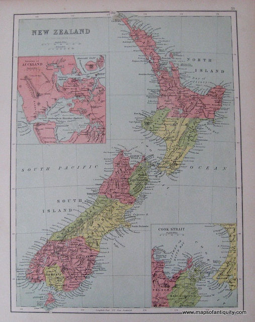 Antique-Map-New-Zealand-North-Island-New-Zealand-(verso)-**********-Oceania-New-Zealand-1879-J.-Bartholomew-Maps-Of-Antiquity
