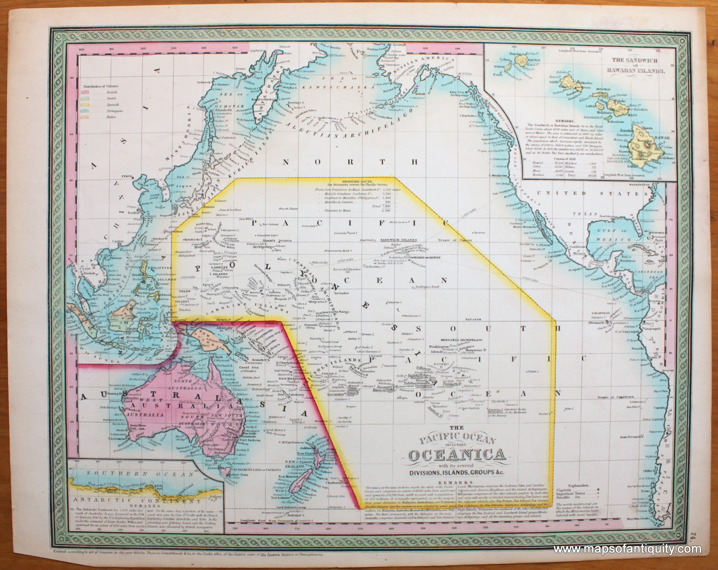 Antique-Map-Oceana-Pacific-Polynesia-Australia-New-Zealand