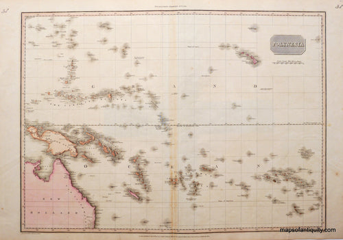 Antique-Hand-Colored-Map-Polynesia-**********-Africa--1813-Pinkerton-Maps-Of-Antiquity