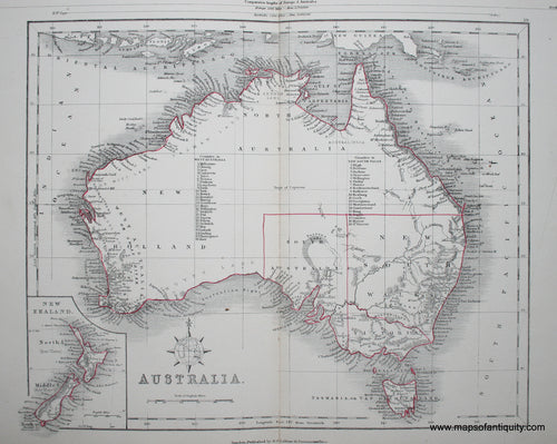 Antique-Hand-Colored-Map-Australia-and-New-Zealand-Oceana-Australia-c.-1850-Appleton-Maps-Of-Antiquity