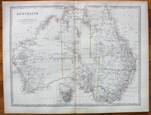 Antique-Printed-Color-Map-Australia-Australia-&-Pacific--1881-Johnston-Maps-Of-Antiquity