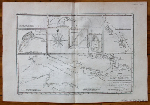 Antique-Map-Carte-New-Britain-New-Guinea-Oceania-Melanesia-Captain-Cook-Voyage-Bonne-Desmarest-1787