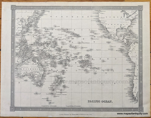 Genuine-Antique-Map-Pacific-Ocean-Oceania--1840-Kelly-/-Findlay-Maps-Of-Antiquity-1800s-19th-century