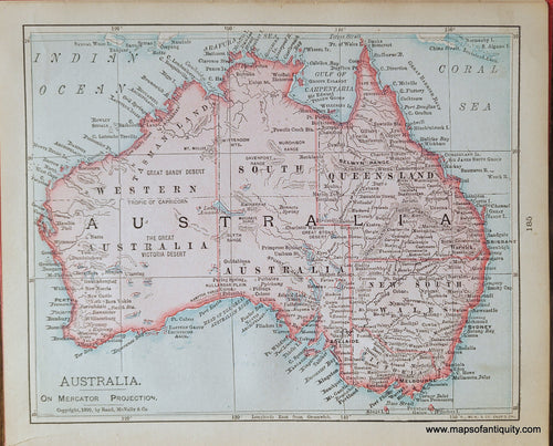 Genuine-Antique-Map-Australia-1900-Rand-McNally-Maps-Of-Antiquity