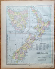Load image into Gallery viewer, Genuine-Antique-Printed-Color-Map-Double-sided-page-New-Zealand-verso-Victoria-and-Queensland-1893-Gaskell-Maps-Of-Antiquity
