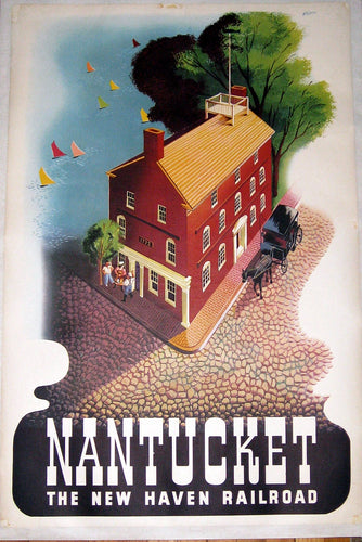 Original-Print-Nantucket**********--Ben-Nason-Posters-c.-1940-Nason-Maps-Of-Antiquity
