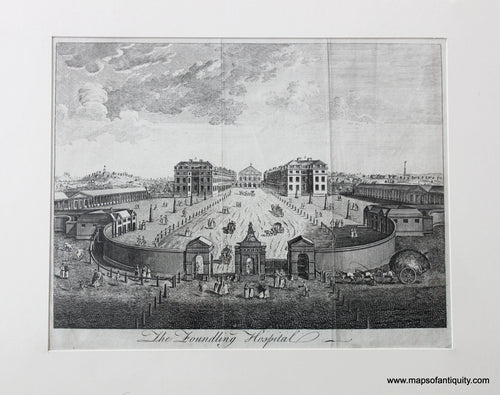Antique-Black-and-White-Engraving-The-Foundling-Hospital-London-Europe-England-c.-1780-The-London-Magazine-Maps-Of-Antiquity