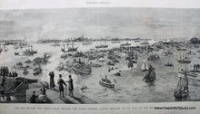 Load image into Gallery viewer, Antique-Black-and-White-Print-The-Day-Before-the-Great-Naval-Review----The-Fleet-Passing-Castle-William-on-its-Way-up-the-Hudson-Antique-Prints-Maritime-Prints-1893-Harper&#39;s-Weekly-Maps-Of-Antiquity

