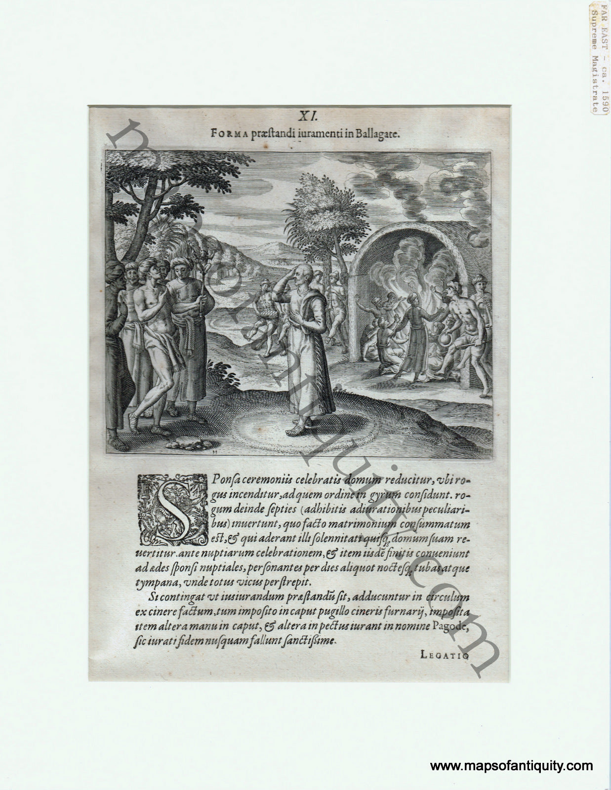 Antique-Black-and-White-Engraved-Illustration-Forma-praeftandi-iuramenti-in-Ballagate-Antique-Prints-Historical-Prints-c.-1590-1600-Theodor-De-Bry-Maps-Of-Antiquity