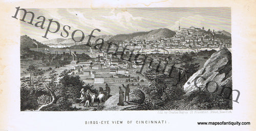 Antique-Black-and-White-Lithograph-Birds-Eye-View-of-Cincinnati-Bird's-Eye-View-Maps-Other-U.S.-City-Maps-Ohio--c.-1870-Magnus-Maps-Of-Antiquity