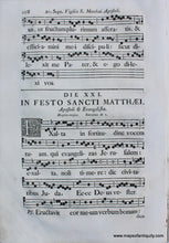 Load image into Gallery viewer, Antique-Sheet-Music-Woodblock-Printed-mid-18th-century-Feast-of-Saint-Matthew-Apostle
