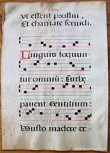 Load image into Gallery viewer, Antique-Sheet-Music-Liturgical-Vellum-Pentecostes-16th-Century-1500s-Maps-of-Antiquity
