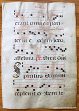 Load image into Gallery viewer, Antique-Sheet-Music-Liturgical-Vellum-Pentecostes-16th-Century-1500s-Maps-of-Antiquity
