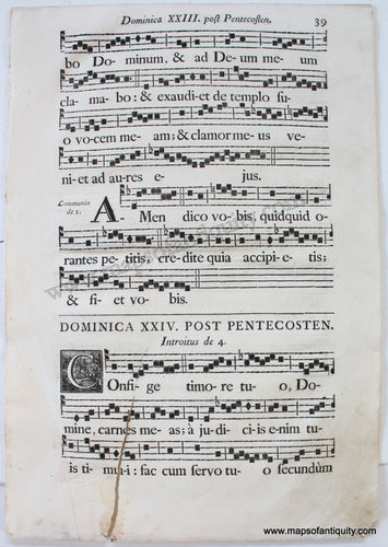 Antique-Sheet-Music-Woodblock-Printed-mid-18th-century-1700s-Maps-of-Antiquity