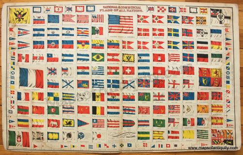 Antique-National-&-Commercial-Flags-of-All-Nations-1868-Colton-1800s-19th-century-Maps-of-Antiquity