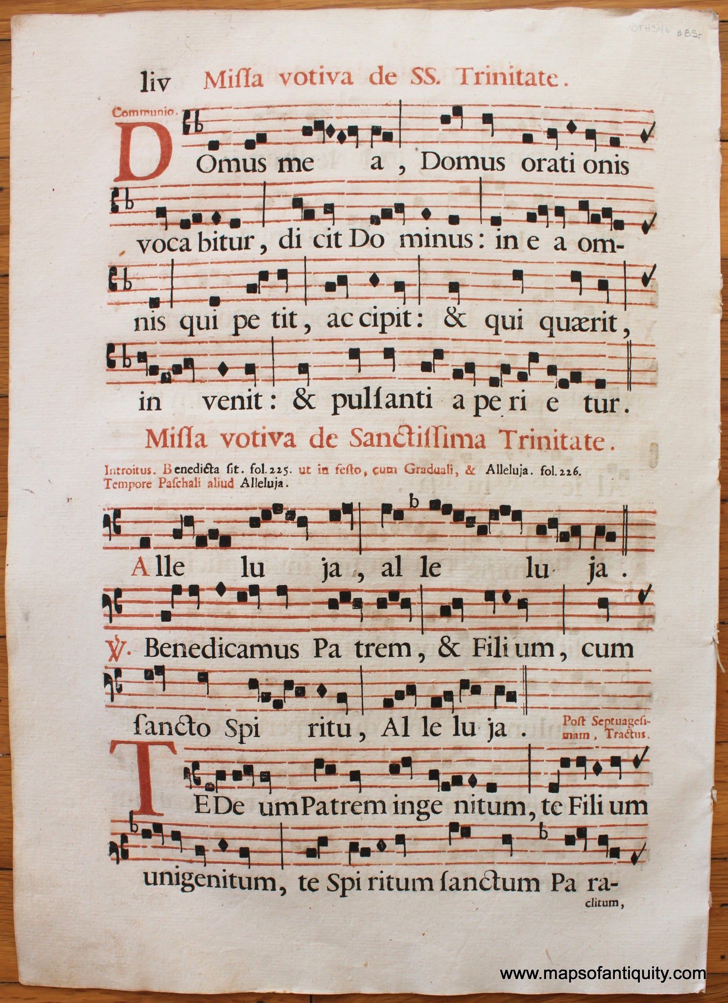 Antique-Sheet-Music-on-Paper-Antique-Sheet-Music-Missa-votiva-de-Sactissima-Trinitate-c.-16th-century-Unknown-Antique-Sheet-Music-1500s-16th-century-Maps-of-Antiquity