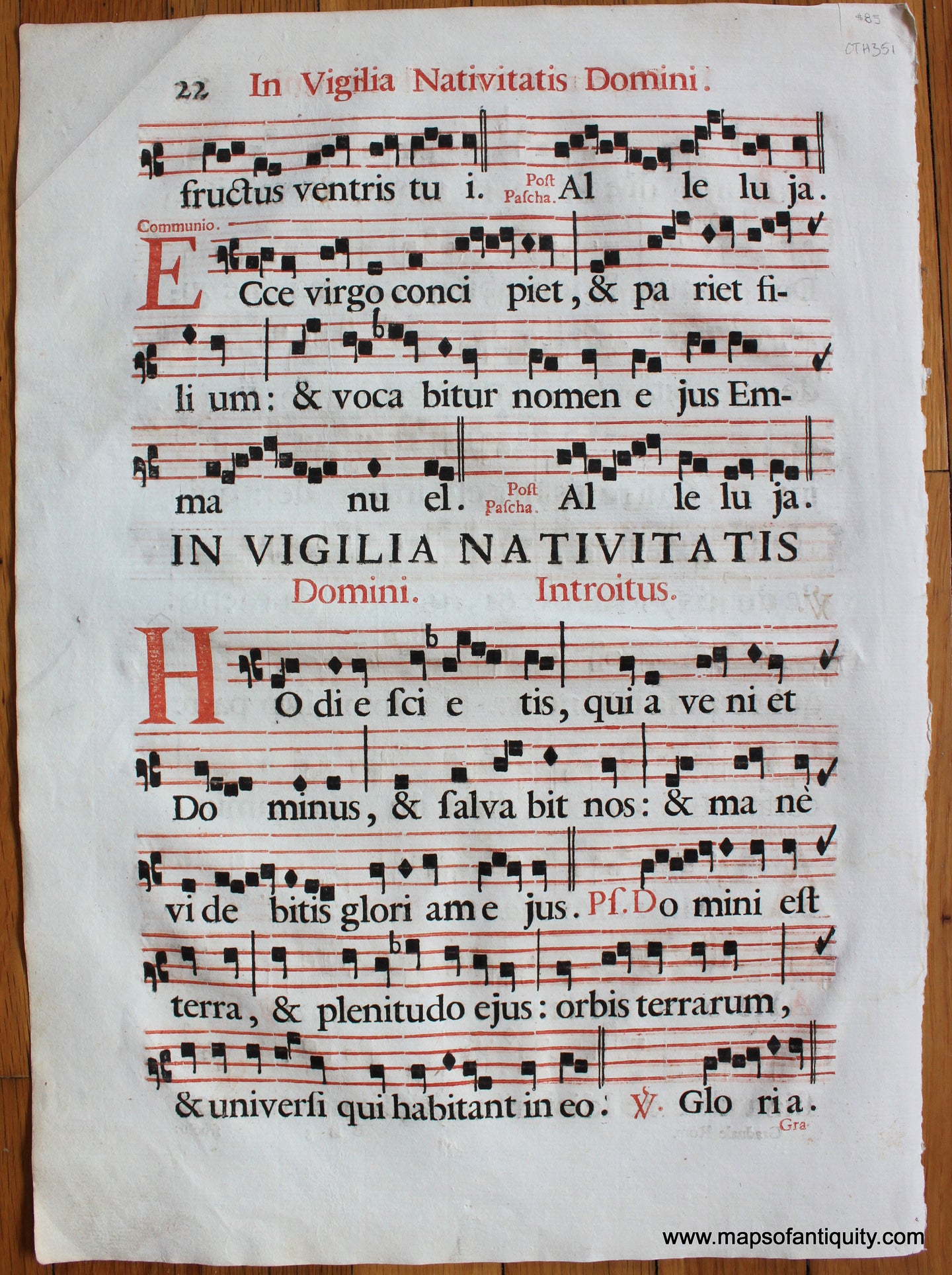 Antique-Sheet-Music-on-Paper-Antique-Sheet-Music-Dominica-iv.-Adventus.-c.-16th-century-Unknown-Antique-Sheet-Music-1500s-16th-century-Maps-of-Antiquity
