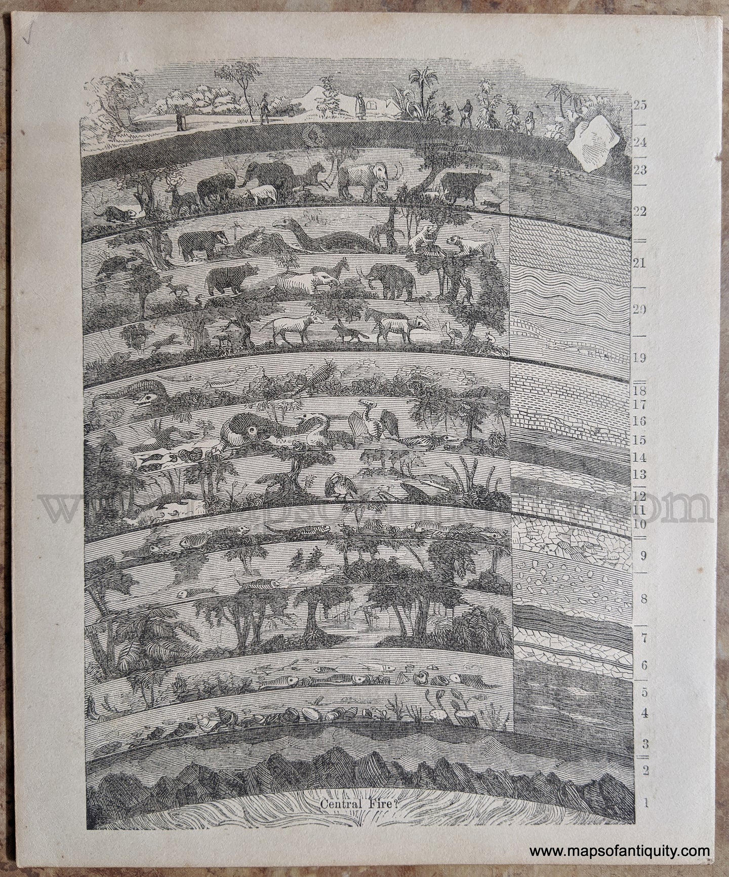 Antique-Natural-History-Chart-Diagramic-View-of-the-Different-Formations-Antique-Print--1857-Morse-and-Gaston-Maps-Of-Antiquity-1800s-19th-century