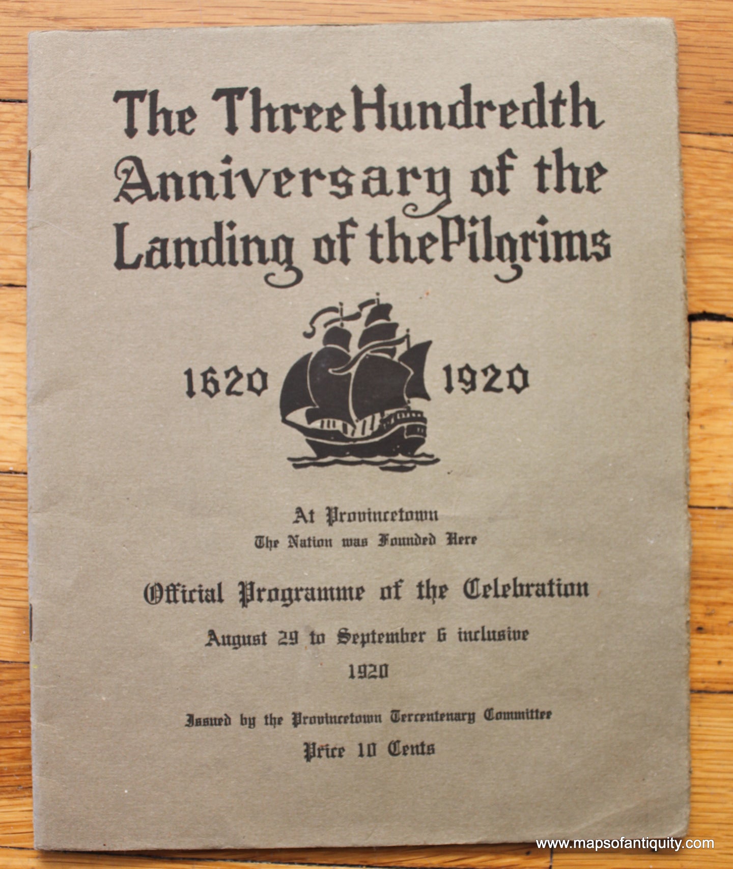 1920 - The Three Hundreth Anniversary of the Landing of the Pilgrims - Official Programme of the Celebration - Antique Commemorative Booklet