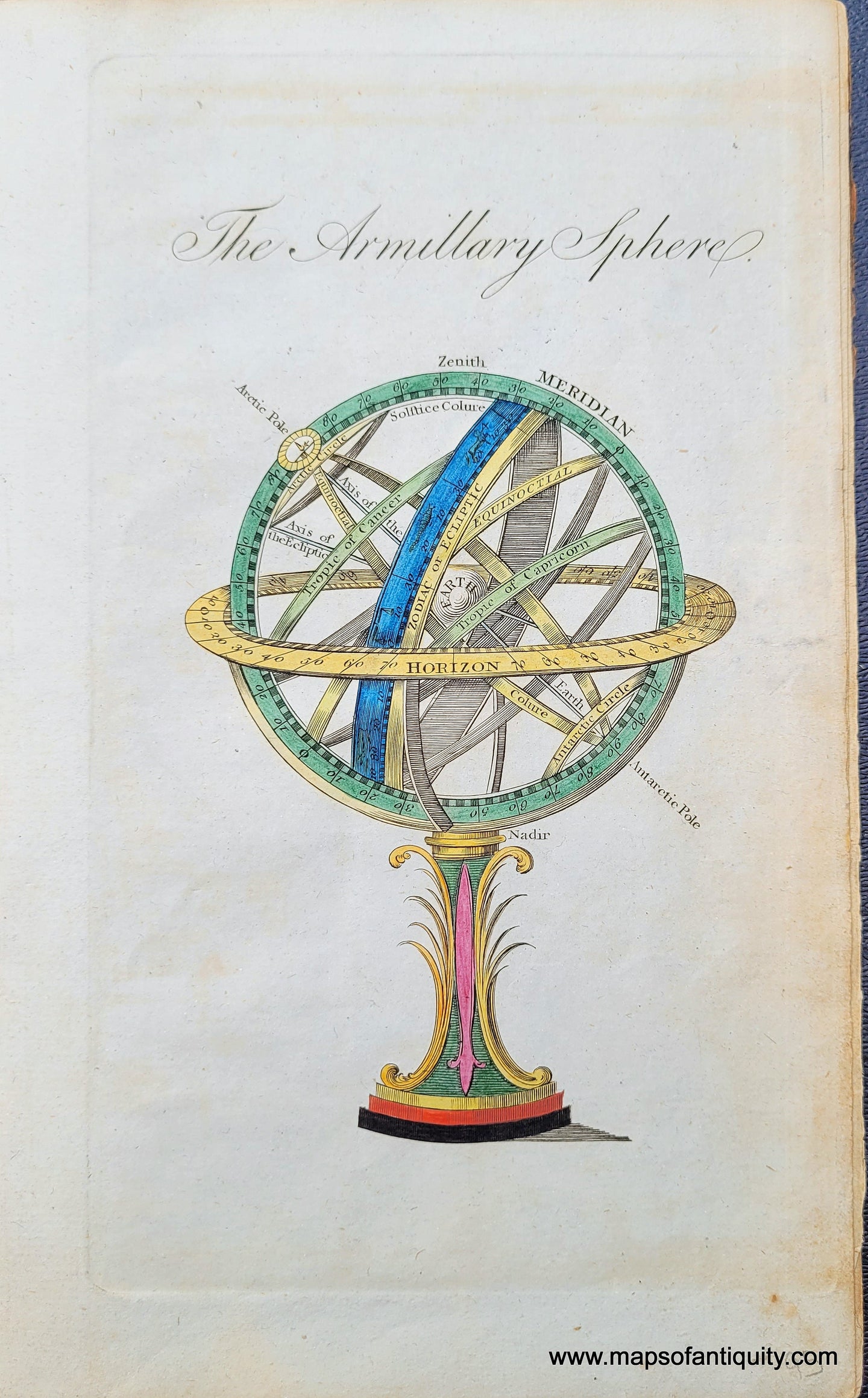 Genuine-Antique-Print-The-Armillary-Sphere-1800-Guthrie-Maps-Of-Antiquity