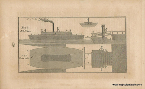 Genuine-Antique-Print-Diagram-of-a-Steamboat-1859-1859-Antique-Prints-Ship-Prints-Maritime-Prints-Maps-Of-Antiquity