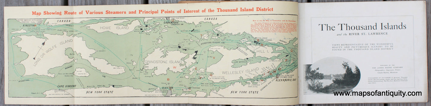 Genuine-Antique-Travel-Booklet-The-Thousand-Islands-and-the-River-St-Lawrence-1910-Jame-Bayne-Company-Maps-Of-Antiquity