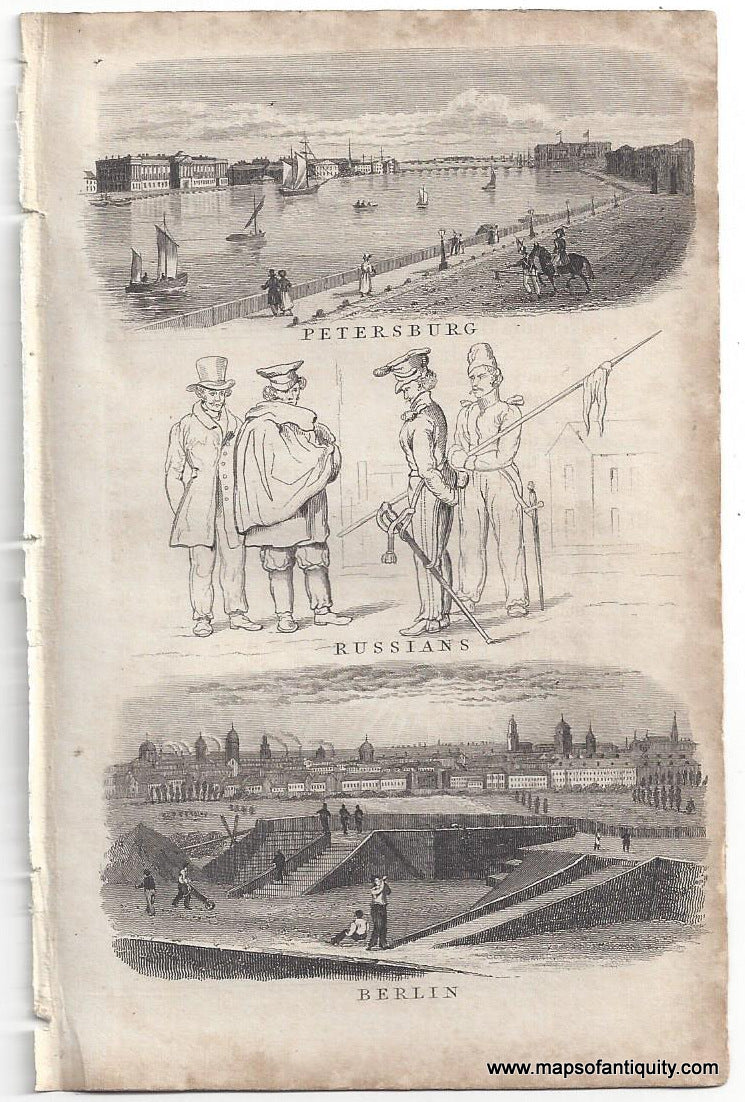 Genuine-Antique-Print-Petersburg-Russians-Berlin-1829-Goldsmith-Maps-Of-Antiquity