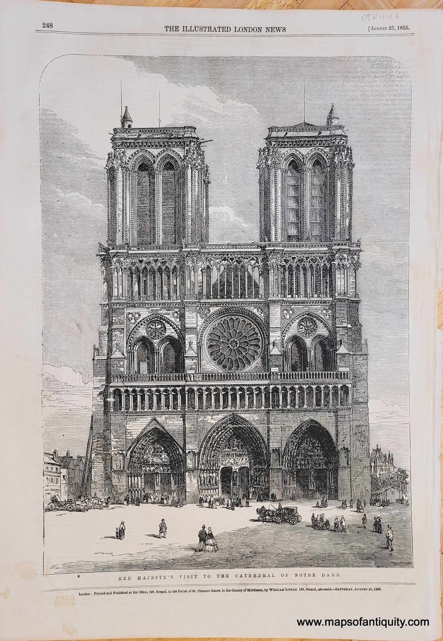 Genuine-Antique-Print-Her-Majestys-Visit-to-the-Cathedral-of-Notre-Dam-Antique-Prints-Other-Antique-Prints-Paris-1855-Illustrated-London-News-Maps-Of-Antiquity-1800s-19th-century
