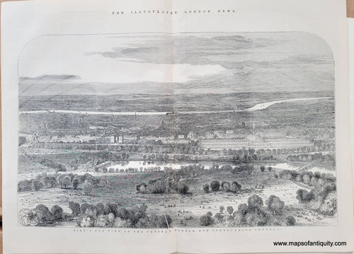 Genuine-Antique-Print-London---Birds-Eye-View-of-the-Crystal-Palace-and-Surrounding-Country-Antique-Prints-Other-Antique-Prints--1849-Illustrated-London-News-Maps-Of-Antiquity-1800s-19th-century