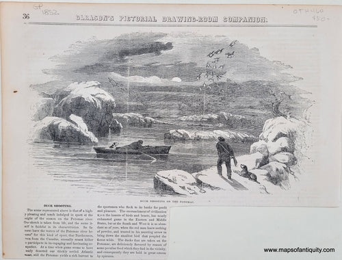 Genuine-Antique-Print-Duck-Shooting-on-the-Potomac-Antique-Prints-Other-Antique-Prints-Sports--1849-Illustrated-London-News-Maps-Of-Antiquity-1800s-19th-century