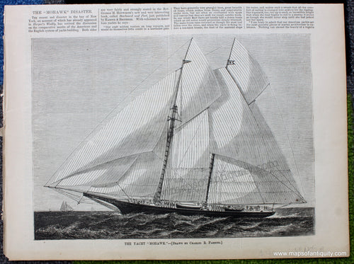 Antique-Black-and-White-Print-The-Yacht-