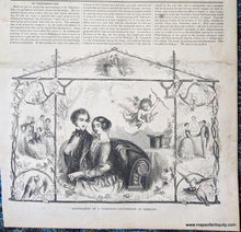 Load image into Gallery viewer, 1854 - Illustration of a Valentine -- Fourteenth of February - Antique Print
