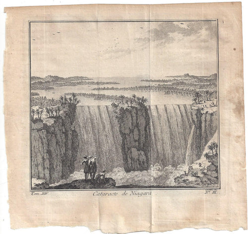 Genuine-Antique-Print-Cataracte-de-Niagara-1757-Bellin-Maps-Of-Antiquity