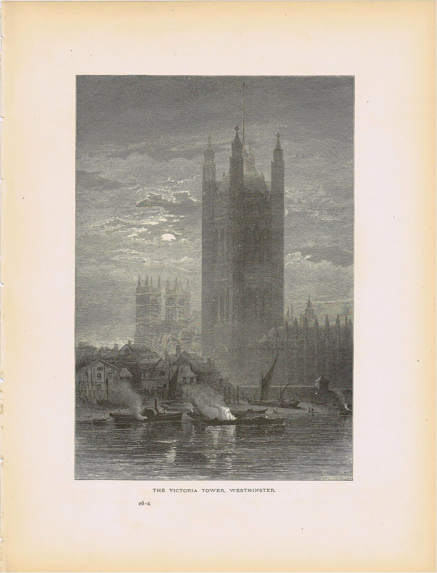 Genuine-Antique-Print-The-Victoria-Tower-Westminster-1875-Picturesque-Europe-Maps-Of-Antiquity