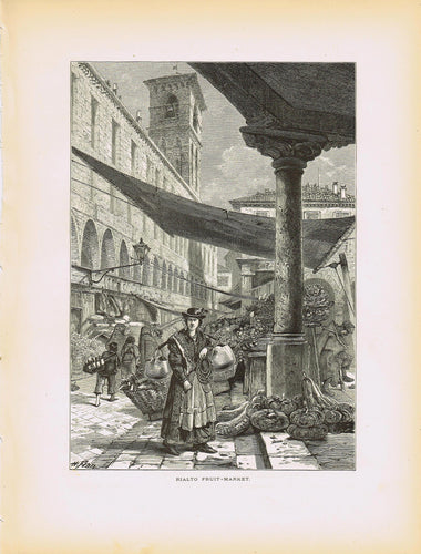 Genuine-Antique-Print-Rialto-Fruit-Market-Italy--1878-Picturesque-Europe-Maps-Of-Antiquity