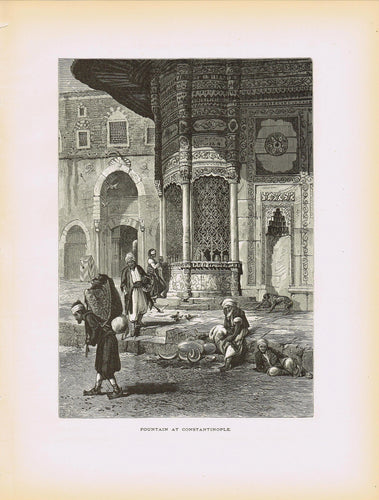 Genuine-Antique-Print-Fountain-At-Constantinople-1879-Picturesque-Europe-Maps-Of-Antiquity