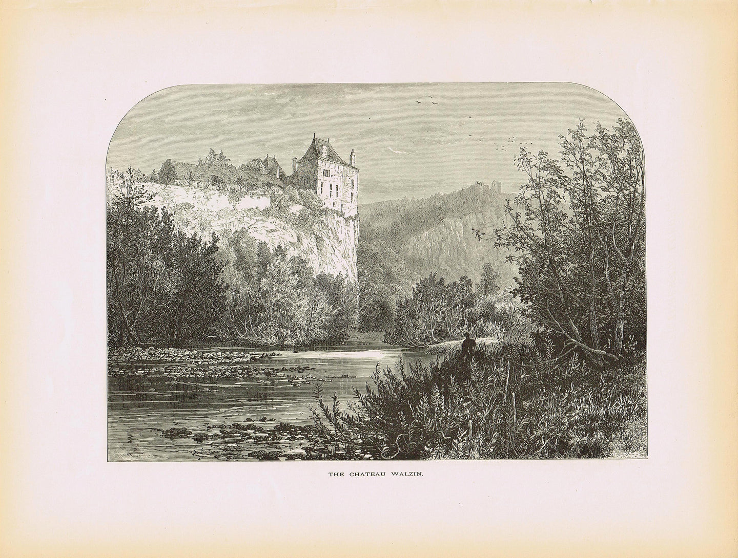 Genuine-Antique-Print-The-Chateau-Walzin-Belgium--1879-Picturesque-Europe-Maps-Of-Antiquity