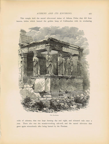 Genuine-Antique-Print-The-Erectheum-Greece--1879-Picturesque-Europe-Maps-Of-Antiquity