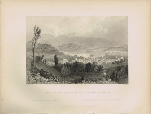 Genuine-Antique-Print-View-of-Hudson-City-and-the-Catskill-Mountains-New-York--1839-Bartlett-Maps-Of-Antiquity