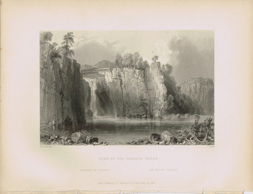 Genuine-Antique-Print-View-of-the-Passaie-Falls-New-Jersey--1839-Bartlett-Maps-Of-Antiquity