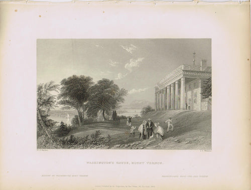 Genuine-Antique-Print-Washingtons-House-Mount-Vernon-Vigrinia--1839-Bartlett-Maps-Of-Antiquity