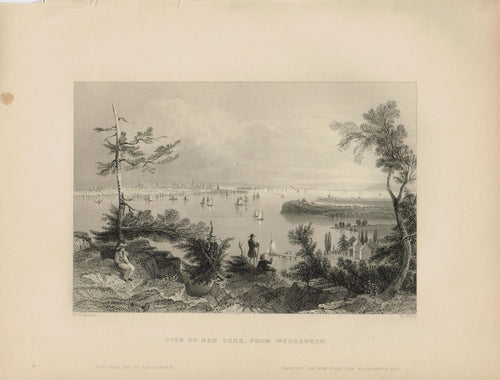 Genuine-Antique-Print-View-of-New-York-from-Weehawken-New-Jersey--1839-Bartlett-Maps-Of-Antiquity